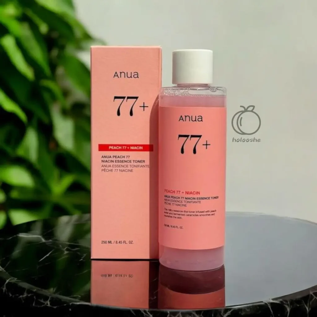 تونر اسنس مرطوب کننده و روشن کننده هلو نیاسینامید آنوا